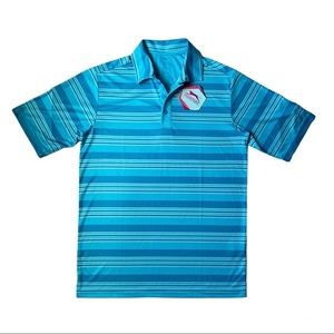 NWT Men’s Slazenger Flow Dry Fit Golf Polo Shirt Blue - Size Medium